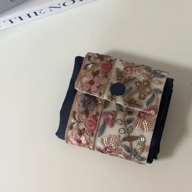 気分が華やぐインド刺繍リボンのマチ付きエコバッグ💓