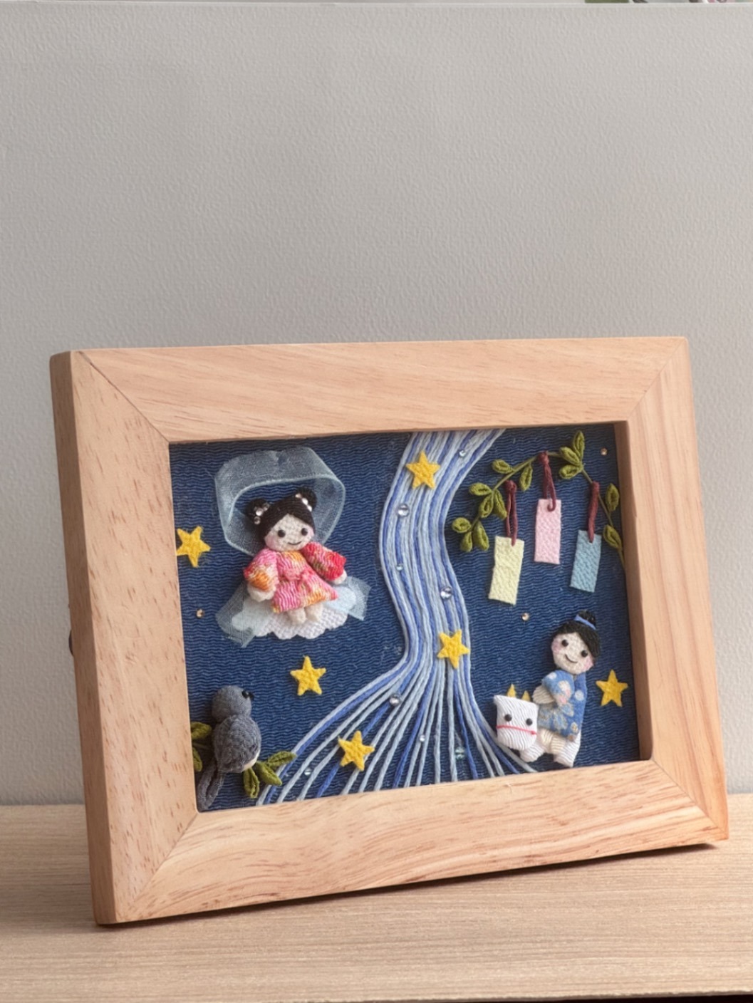 七夕の夜に」ちりめん押絵フォトフレーム【ハンドメイド】｜リベシティ