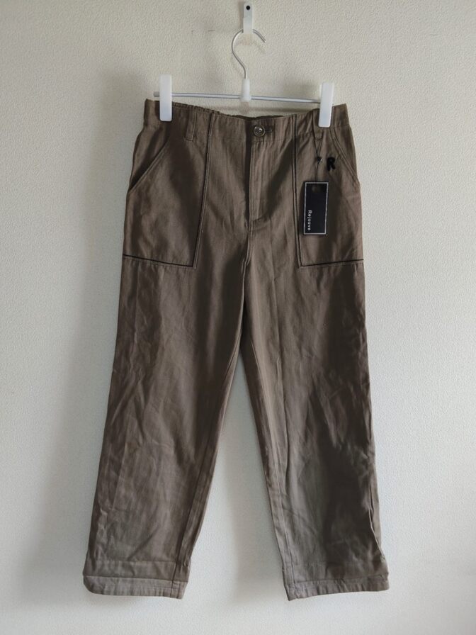 【未使用タグ付】Rejoove レジューヴ ヘリンボーン風 クロップドパンツ 9