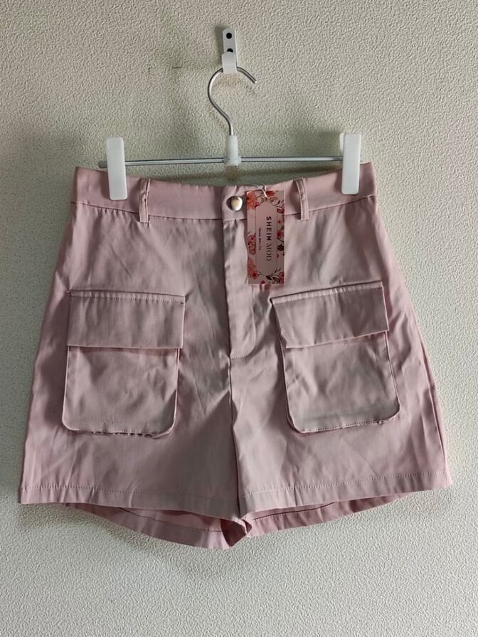 【新品タグ付き】SHEIN MOD ワークポケット ショートパンツ ピンク M