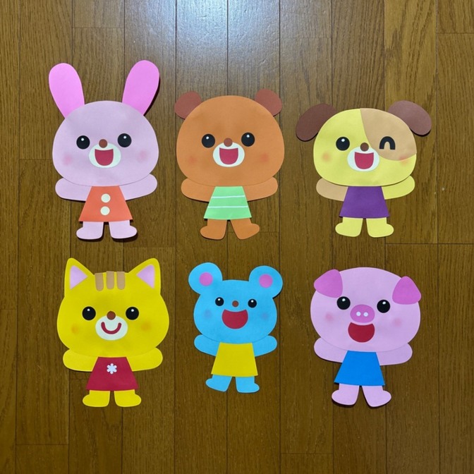 お部屋の飾り付けに🐻🐰✨　壁面飾り【動物6匹セット】