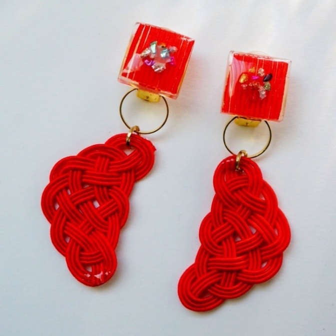 【ハンドメイド】水引2wayイヤリング