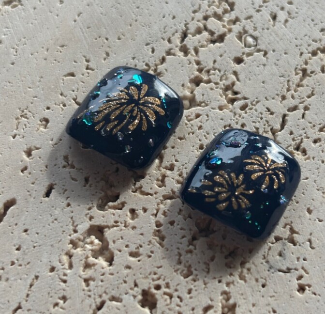 【ハンドメイド】フットネイルM 〜花火〜