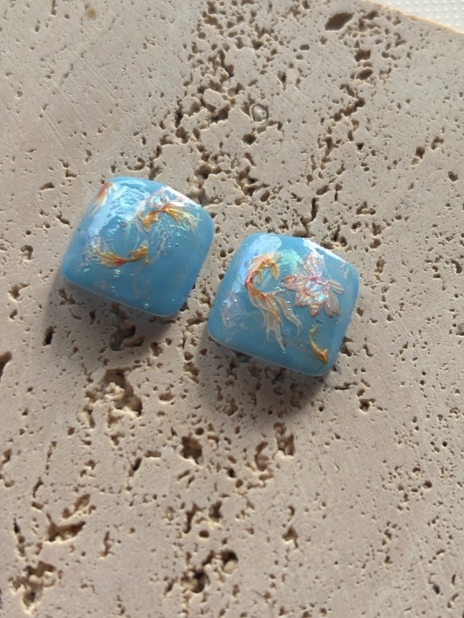 【ハンドメイド】フットネイルL 〜金魚〜
