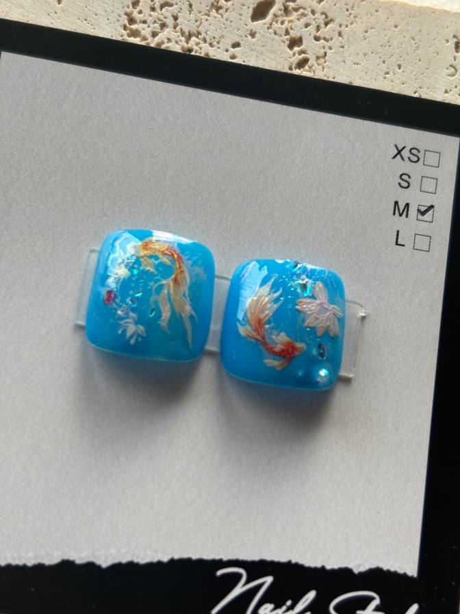 【ハンドメイド】フットネイルM 〜金魚〜
