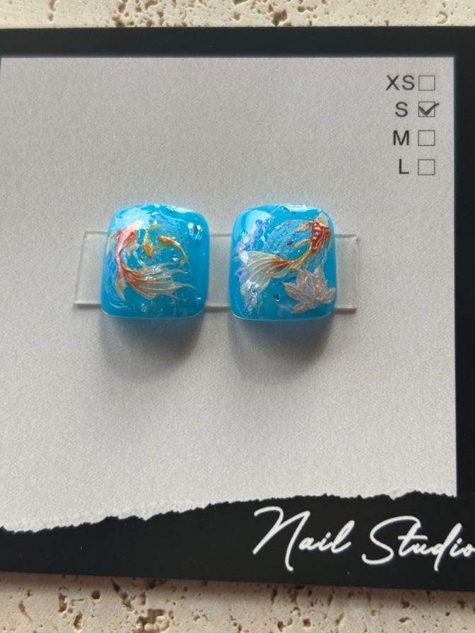 【ハンドメイド】フットネイルS 〜金魚〜