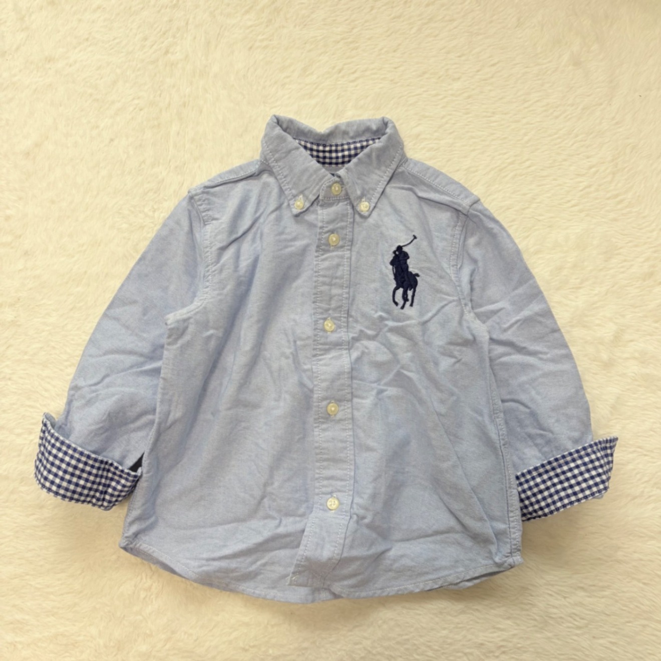 Ralph Laurenラルフローレンビックポニーデニム調ダウンボタン長袖