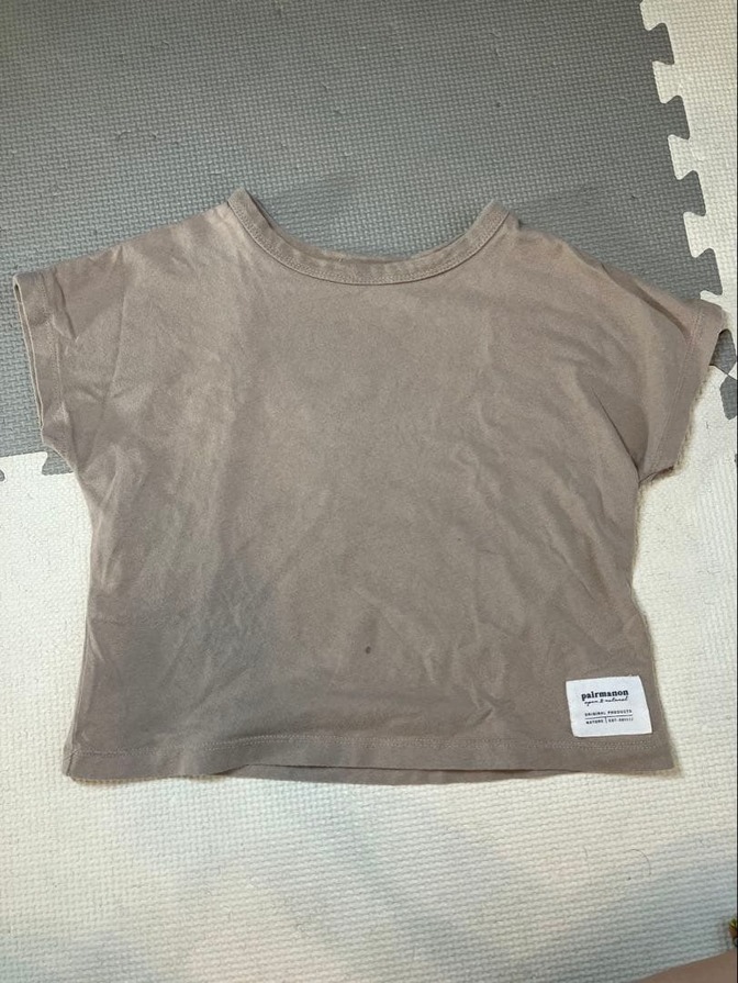 pairmanon Tシャツ 110 ベージュ キッズ 半袖 シンプル