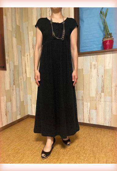 黒レース裏打ちワンピース
