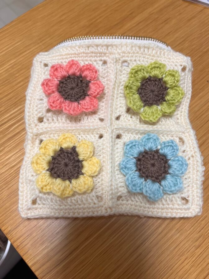 【ハンドメイド】立体フラワーポーチ