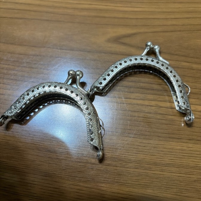 セリア がま口 口金 シルバー 2個セット 未使用 ハンドメイド 手芸 