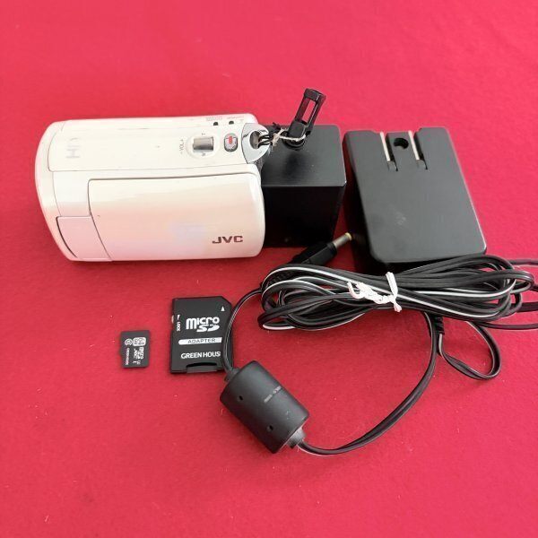 【動作品】JVC Everio GZ-N5-W ビデオカメラ 白 microSD64GB付 中古