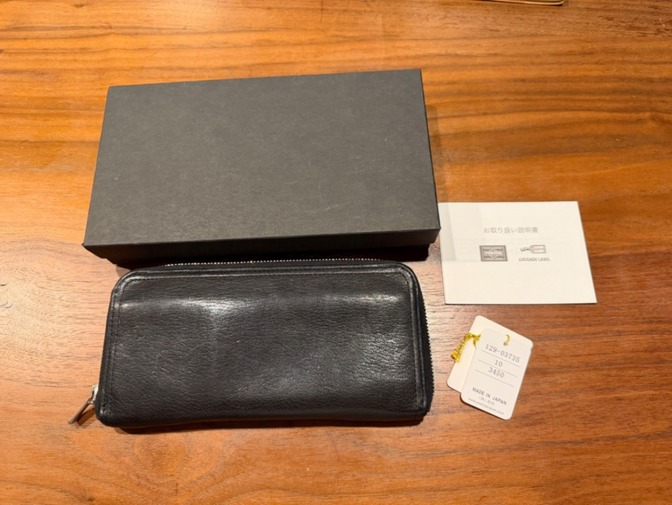 【中古】吉田カバン PORTER DOUBLE ラウンドファスナー長財布 ブラック