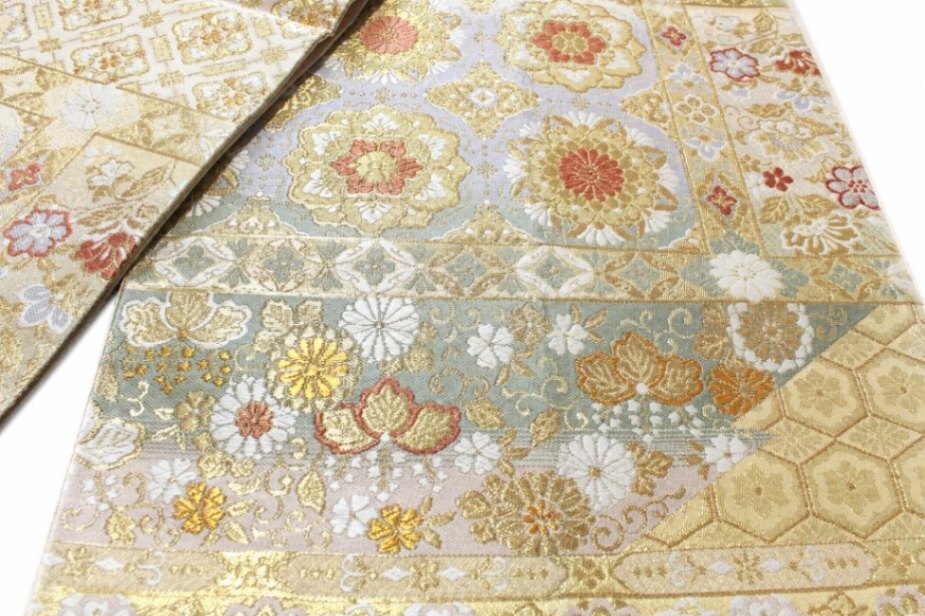 正絹】袋帯 宝飾名華錦 金銀糸箔 華文 礼装 振袖 訪問着 428cm｜リベ 