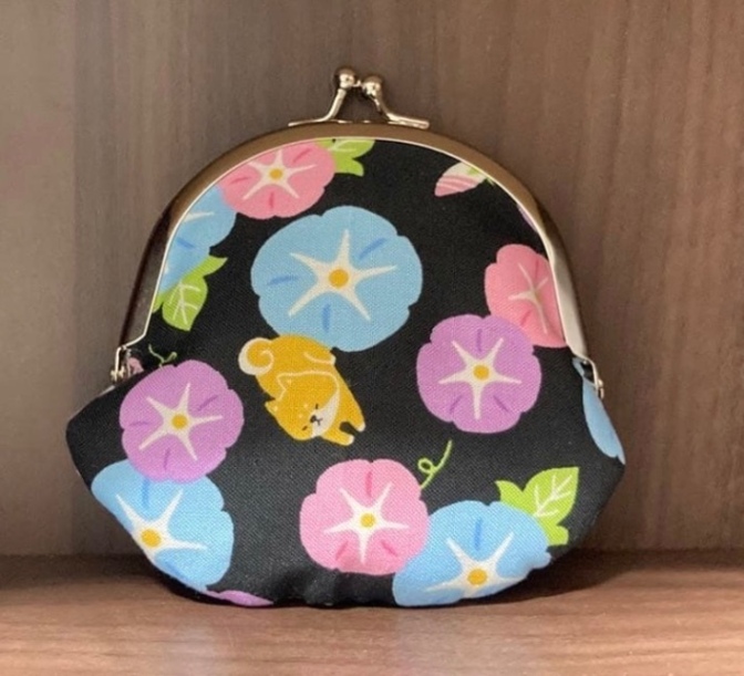 朝顔柄がま口財布(B)👛
