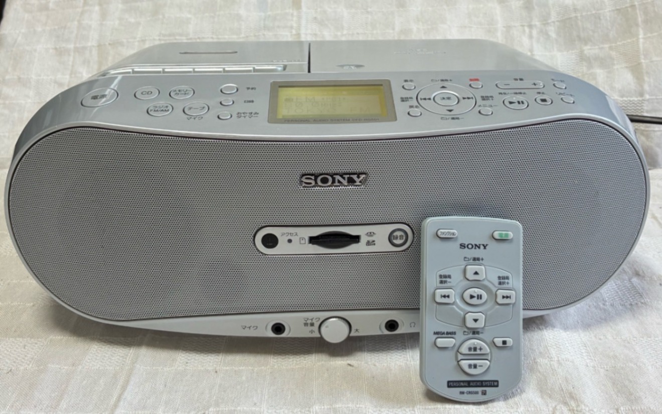 SONY ソニー CFD-RS501 CDラジオカセットレコーダー リモコン付【中古