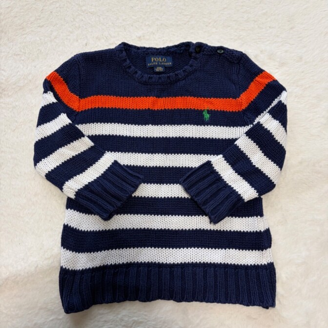 POLO Ralph Laurenポロラルフローレンボーダープルオーバーニットセータークルーネック