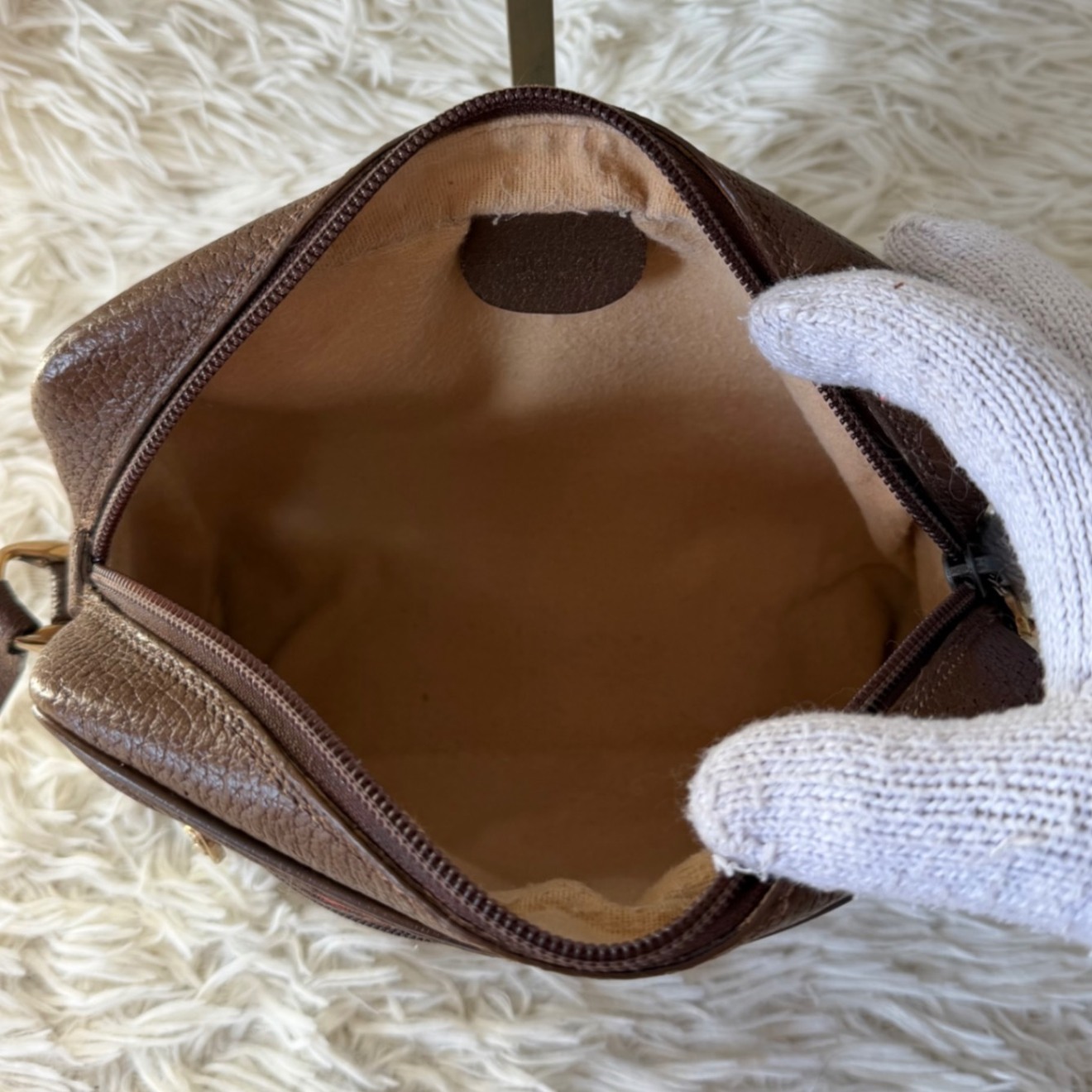 希少 グッチ シェリーライン GG キャンバス レザー ショルダーバッグ
