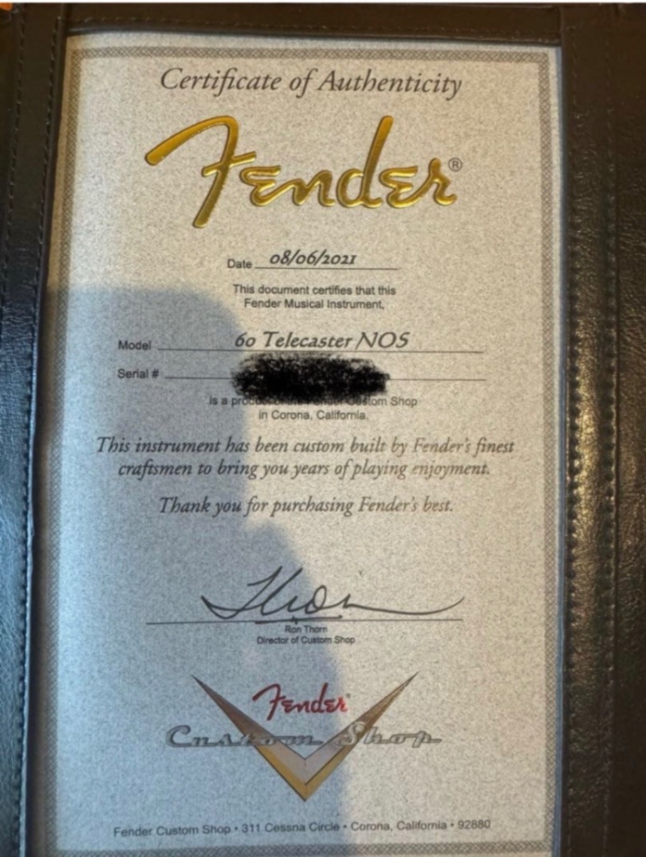 美品です Fender Custom Shop 60 Telecasterフルシアンテ｜リベシティ