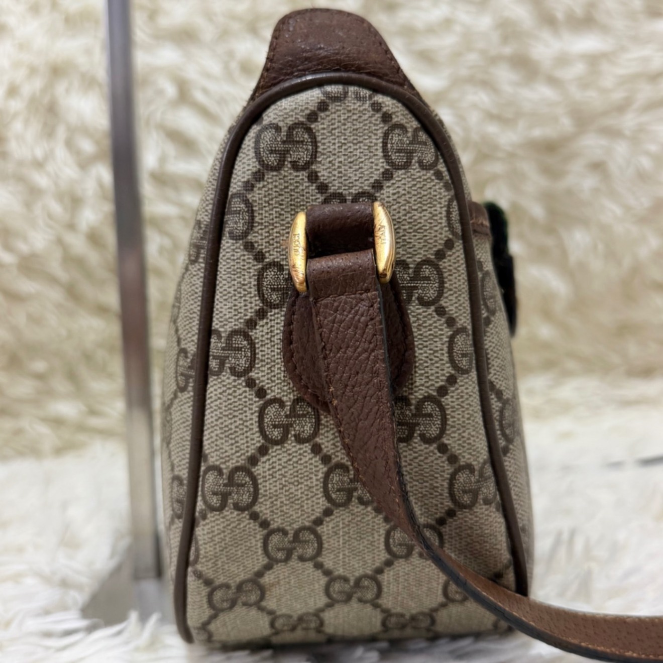 紙タグ 2way GUCCI オールド グッチ GG柄 金具 ショルダーバック｜リベ