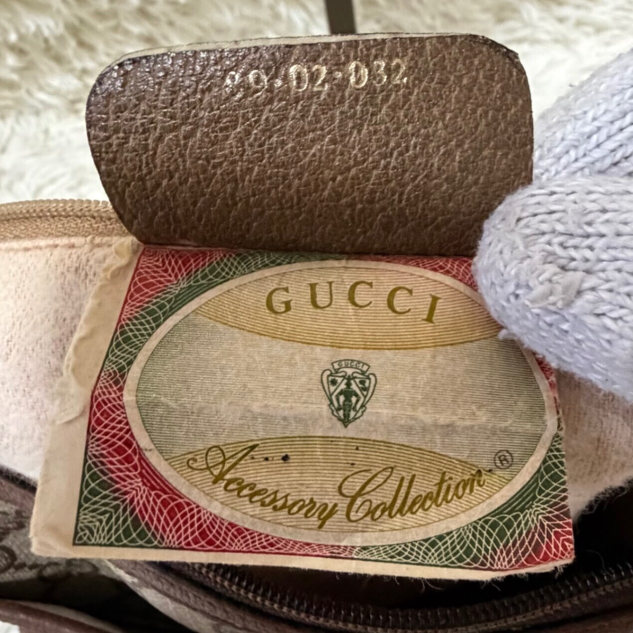 紙タグ 2way GUCCI オールド グッチ GG柄 金具 ショルダーバック｜リベ