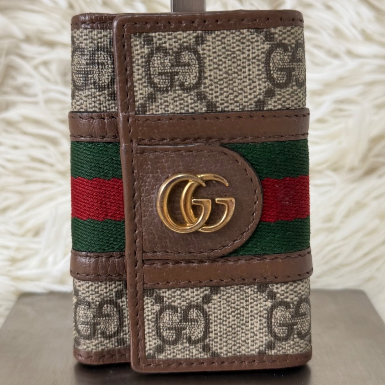 美品 グッチ オフィディア GG スプリーム シェリーライン 6連 キー