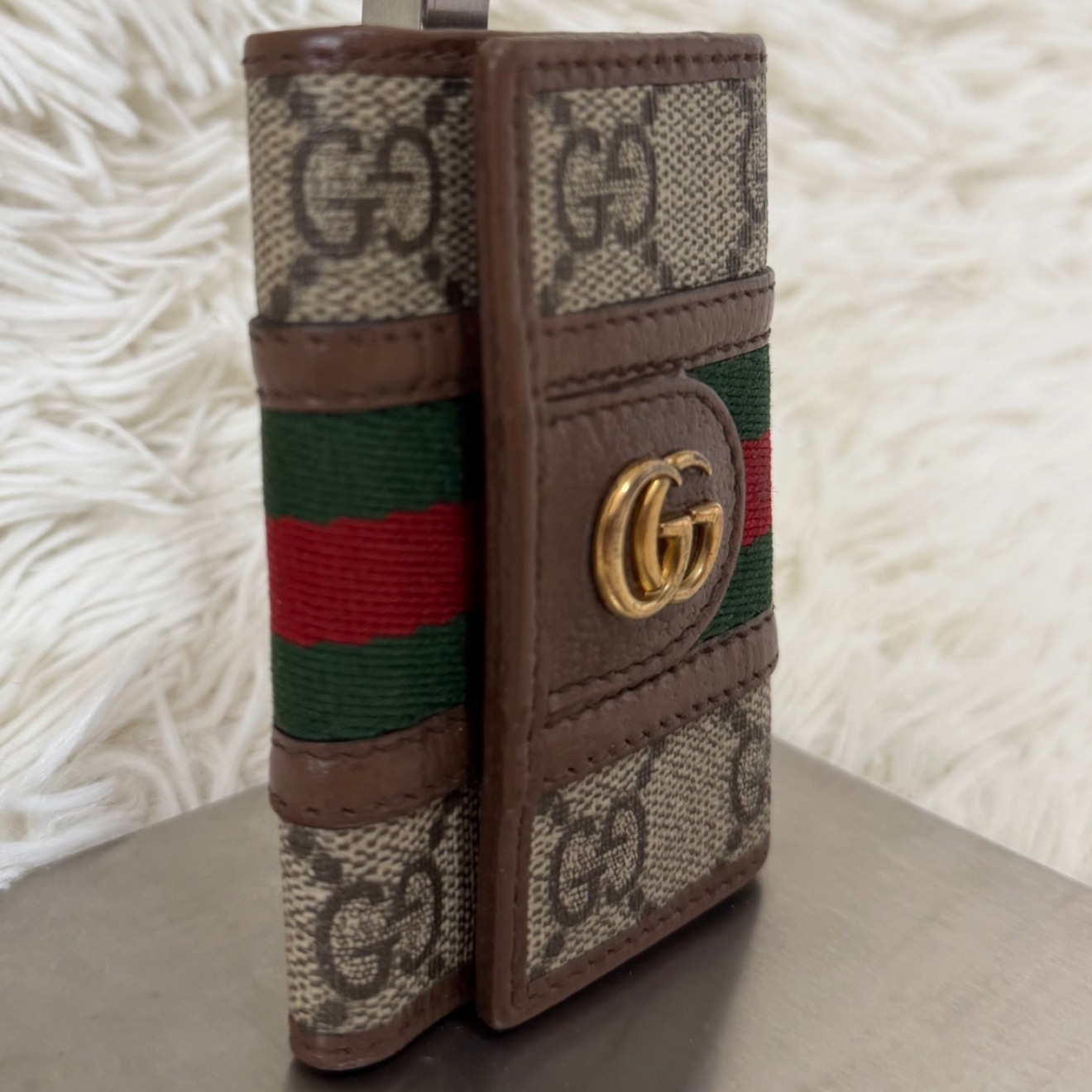 美品 グッチ オフィディア GG スプリーム シェリーライン 6連 キー