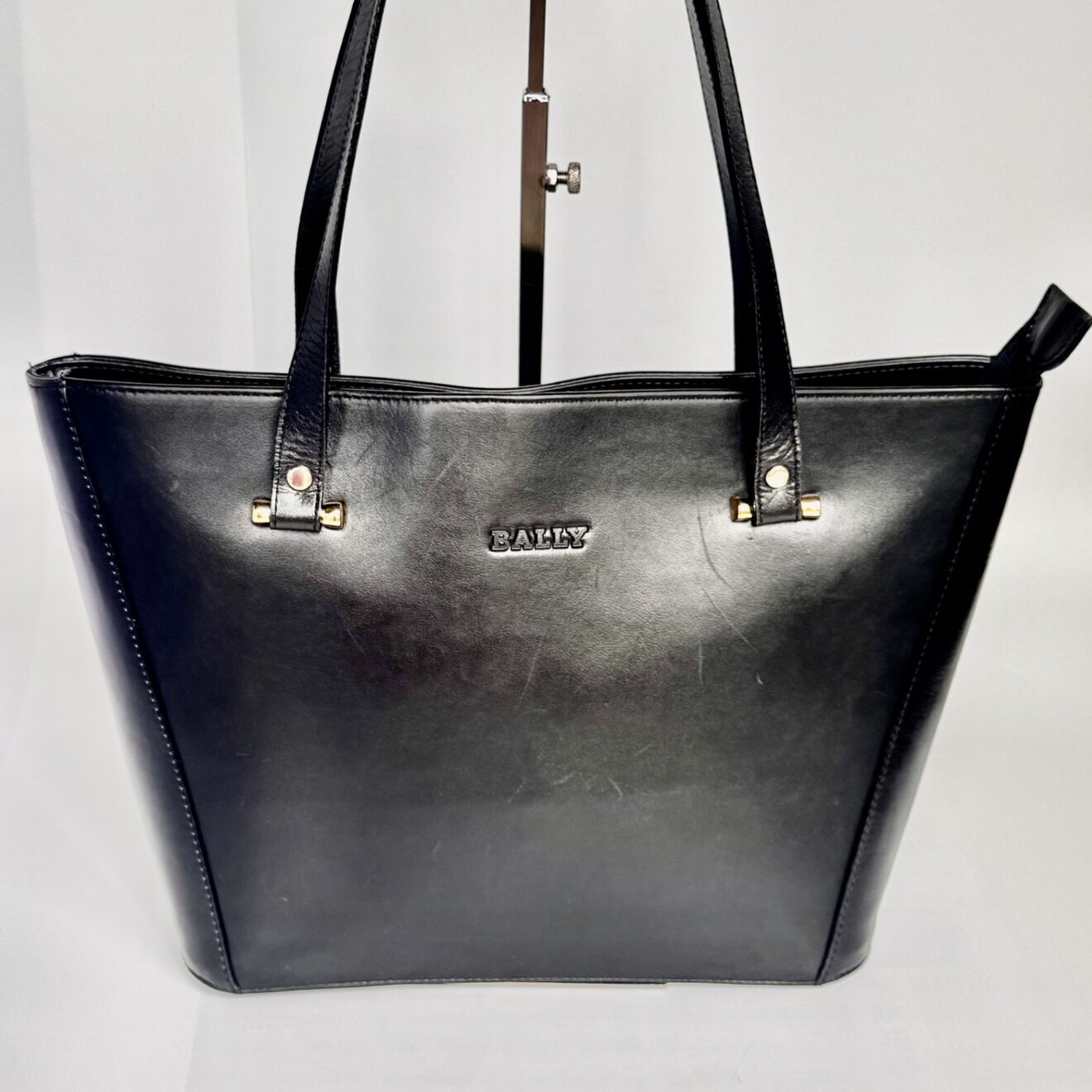 レザーリペア仕上 BALLY バリー トートバッグ 黒 オールレザー 肩掛け