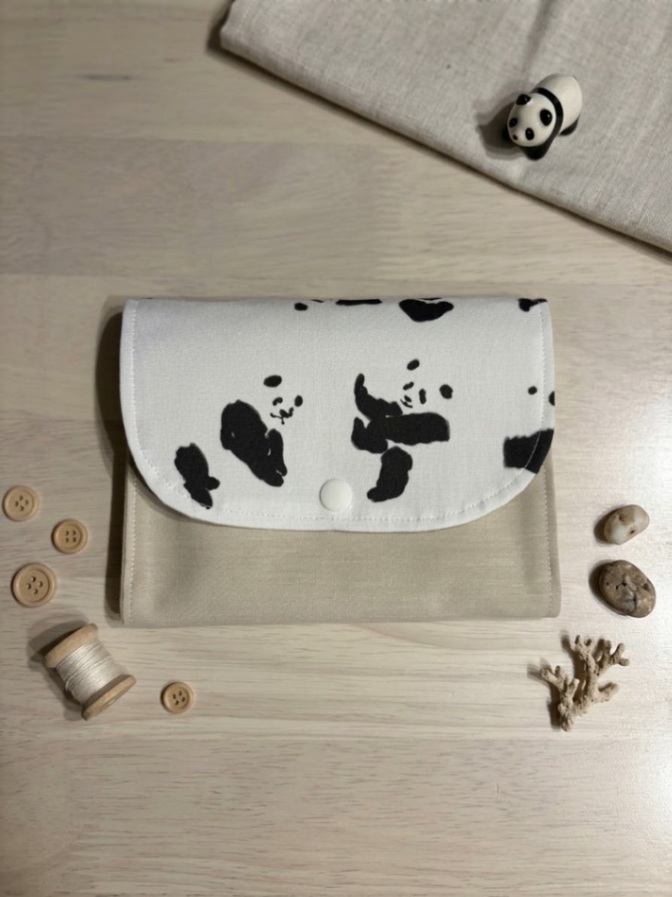 【ハンドメイド＊母子手帳ケース】A6サイズ 通帳ケース パンダ柄