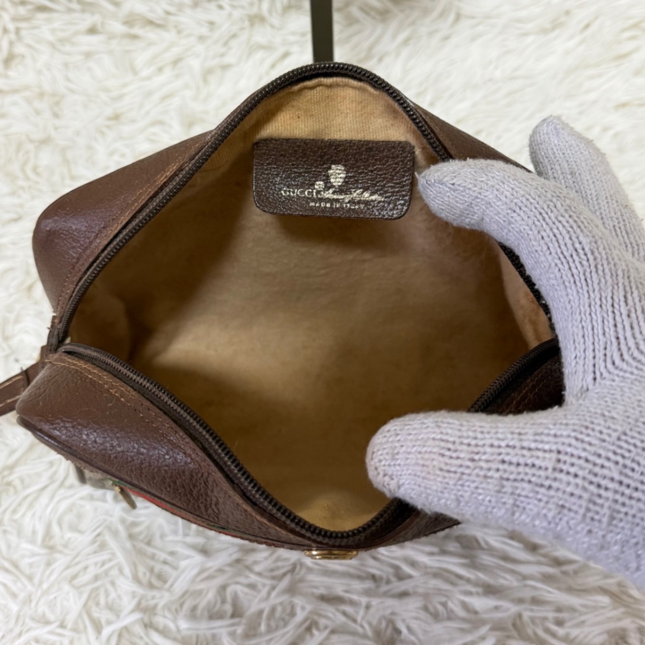 希少 レア オールド グッチ GG金具 レザー ショルダーバッグ シェリー
