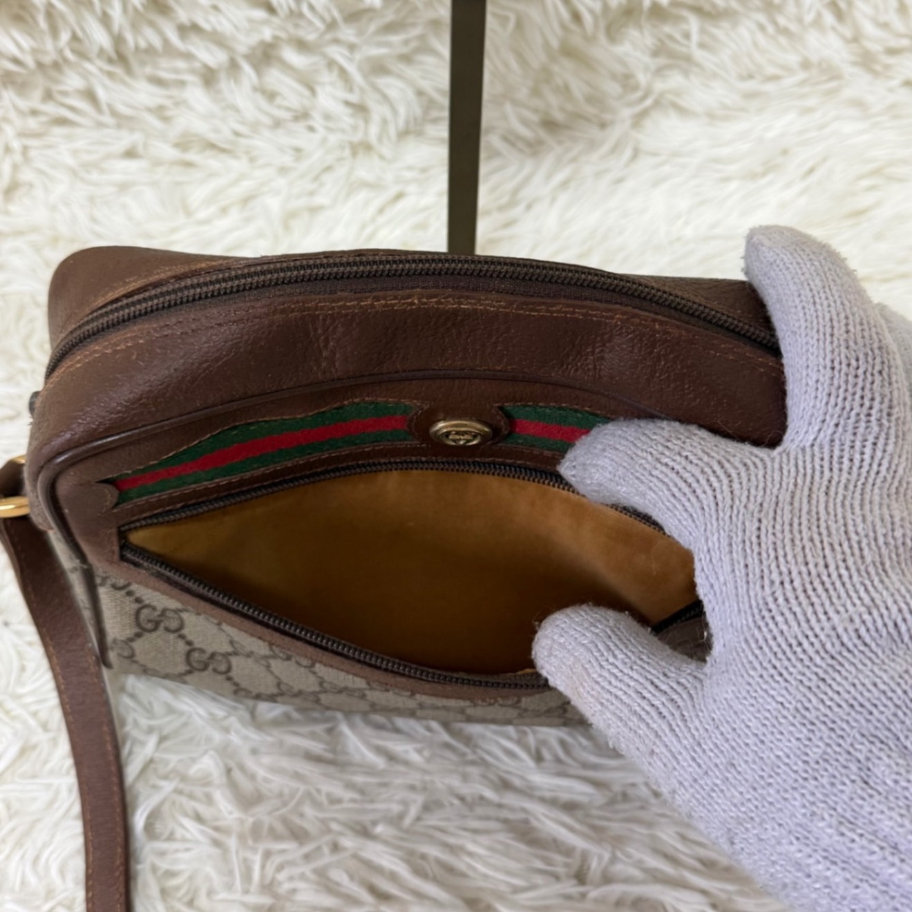 ✨美品✨GUCCI GG シェリーライン トートバッグ ブラウン レザー 金具 希少 レア オールド グッチ GG金具 レザー ショルダーバッグ シェリー