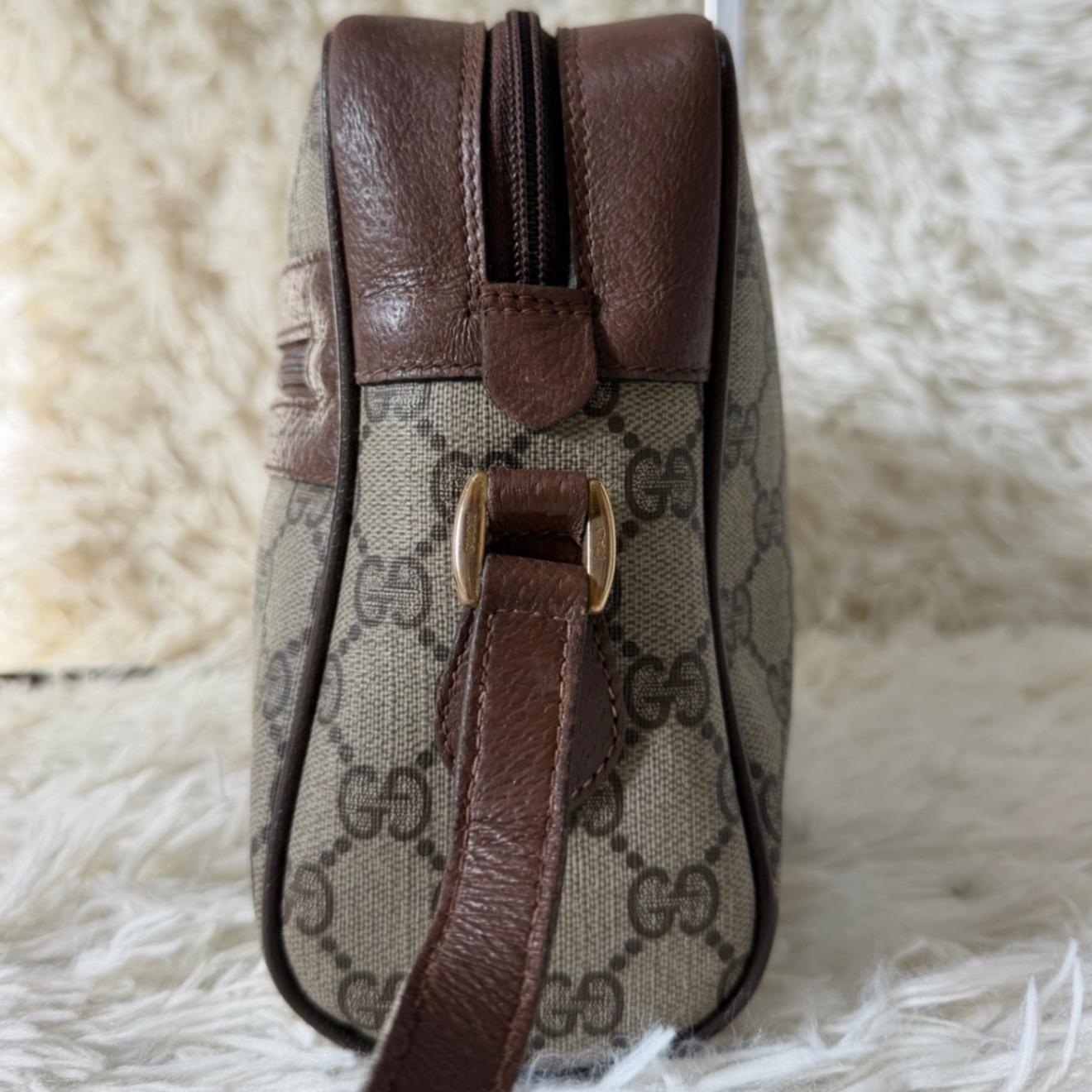 希少 レア オールドグッチ GG 金具 レザー ショルダーバッグ シェリー