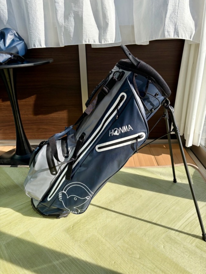 本間ゴルフ HONMA スリムスタンド キャディバッグ 8型 直営店限定品 軽量 フード付 ネイビー