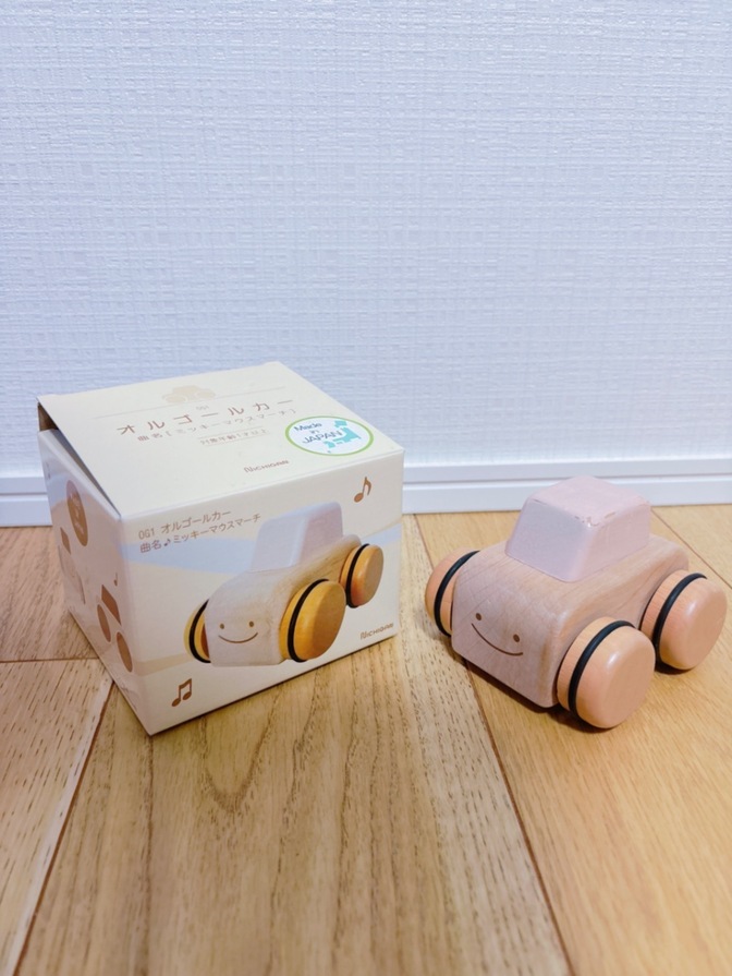 オルゴールカー ピンク ニチガン 木製 天然木