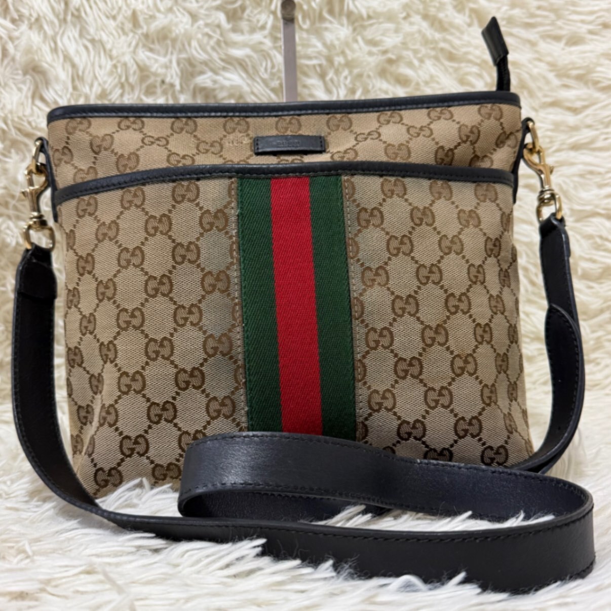 希少 2way GUCCI オールド グッチ GG柄 金具 ショルダーバック 金