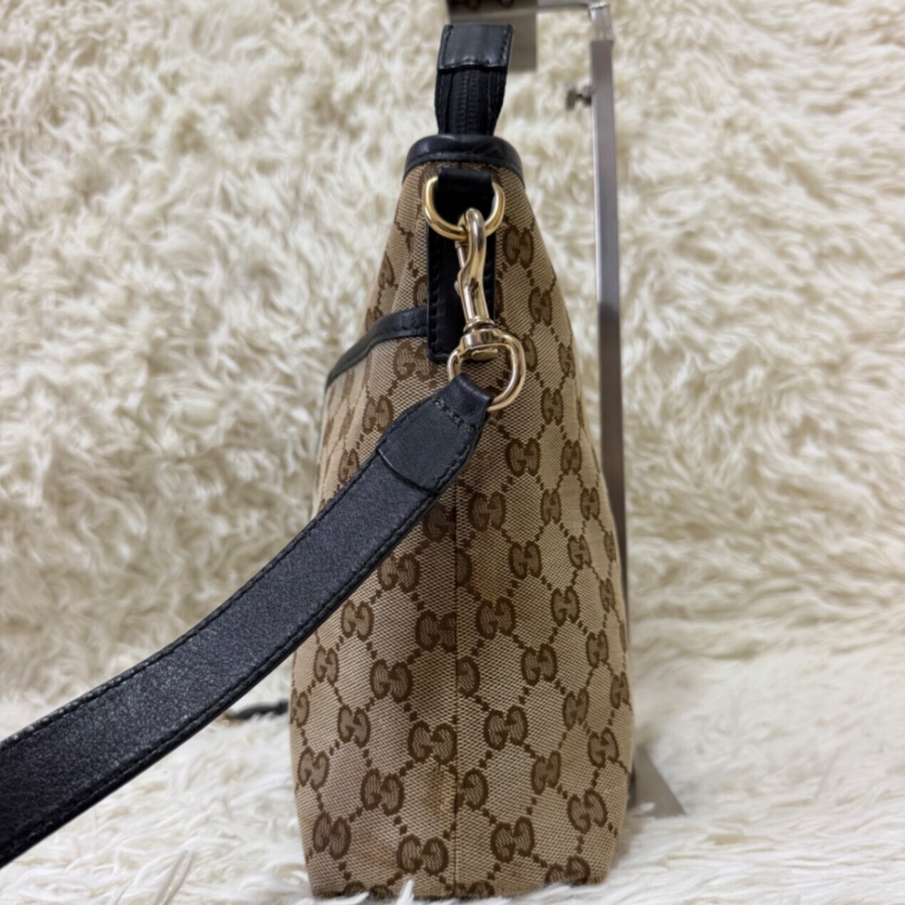 希少 2way GUCCI オールド グッチ GG柄 金具 ショルダーバック 金