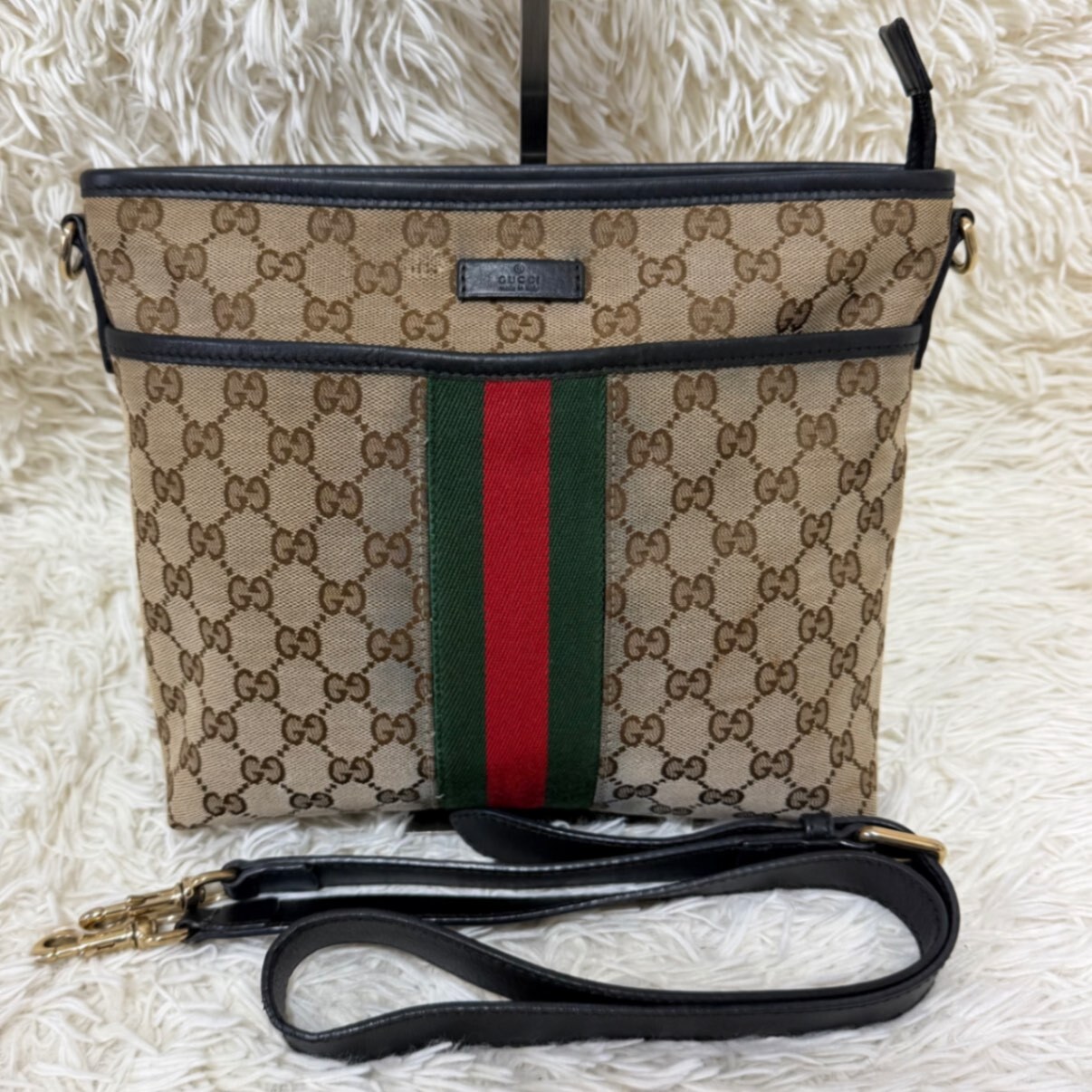 希少 2way GUCCI オールド グッチ GG柄 金具 ショルダーバック 金