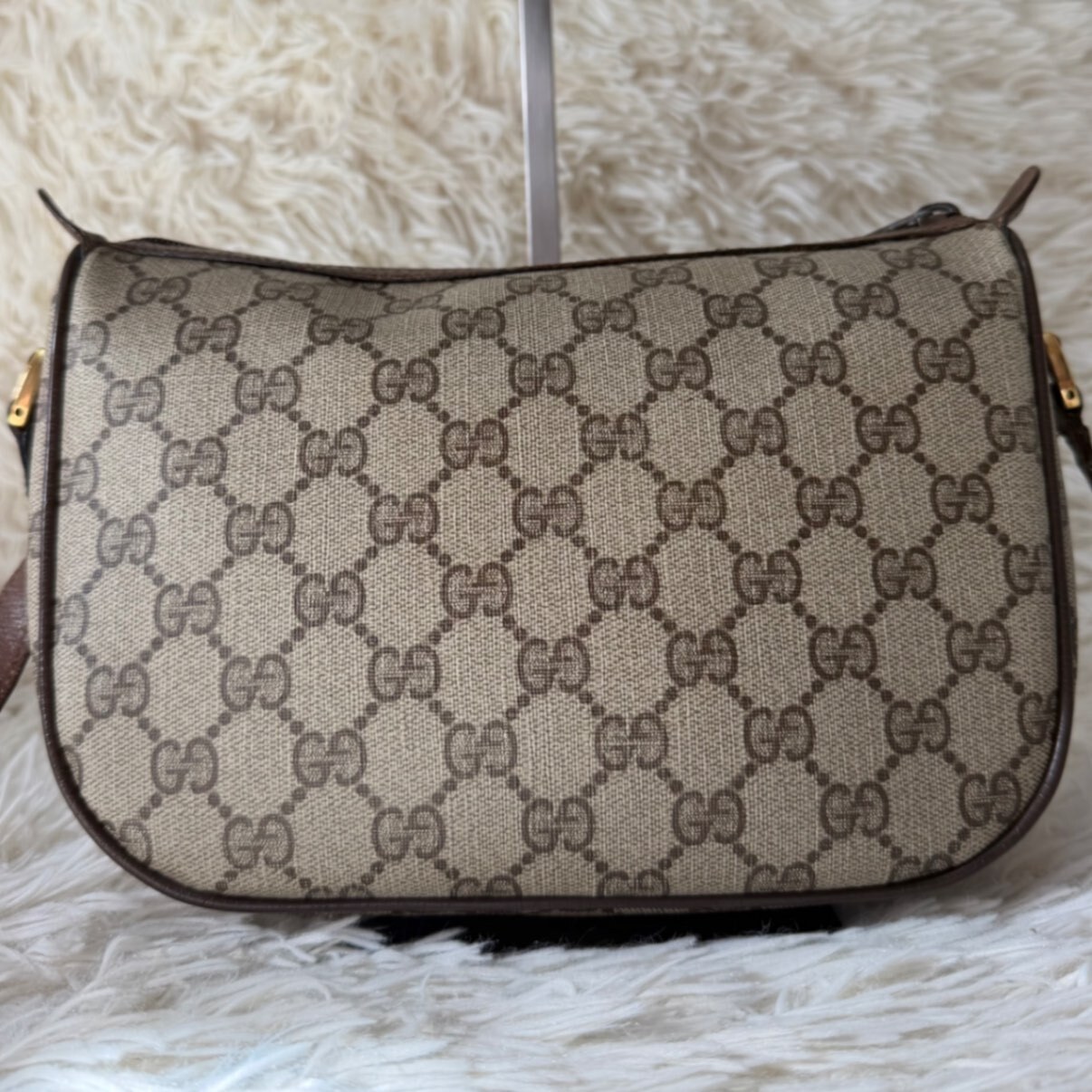 希少 グッチ シェリーライン GG キャンバス レザー ショルダーバッグ