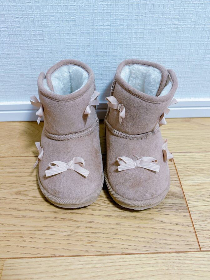 Sophitica キッズ ボアブーツ 16cm ベージュ系 リボン付き