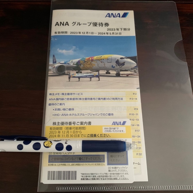 ANAの株主優待券 1枚、グループ優待券（冊子）