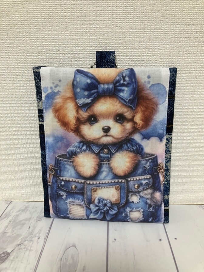 【ハンドメイド】ポーチ　犬柄　トイプードル