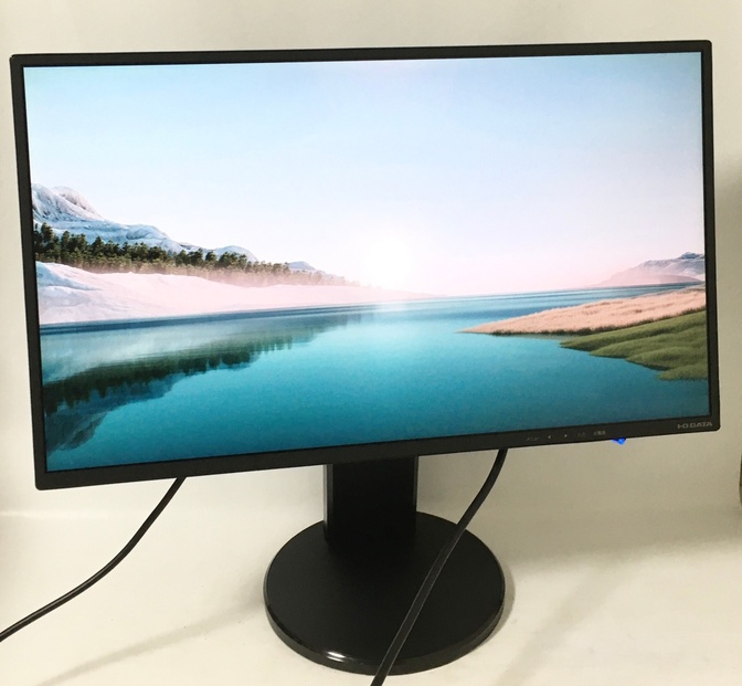 【ケーブルも付けられます!】I-O DATA モニター 24インチ ディスプレイ フルHD 回転可能
