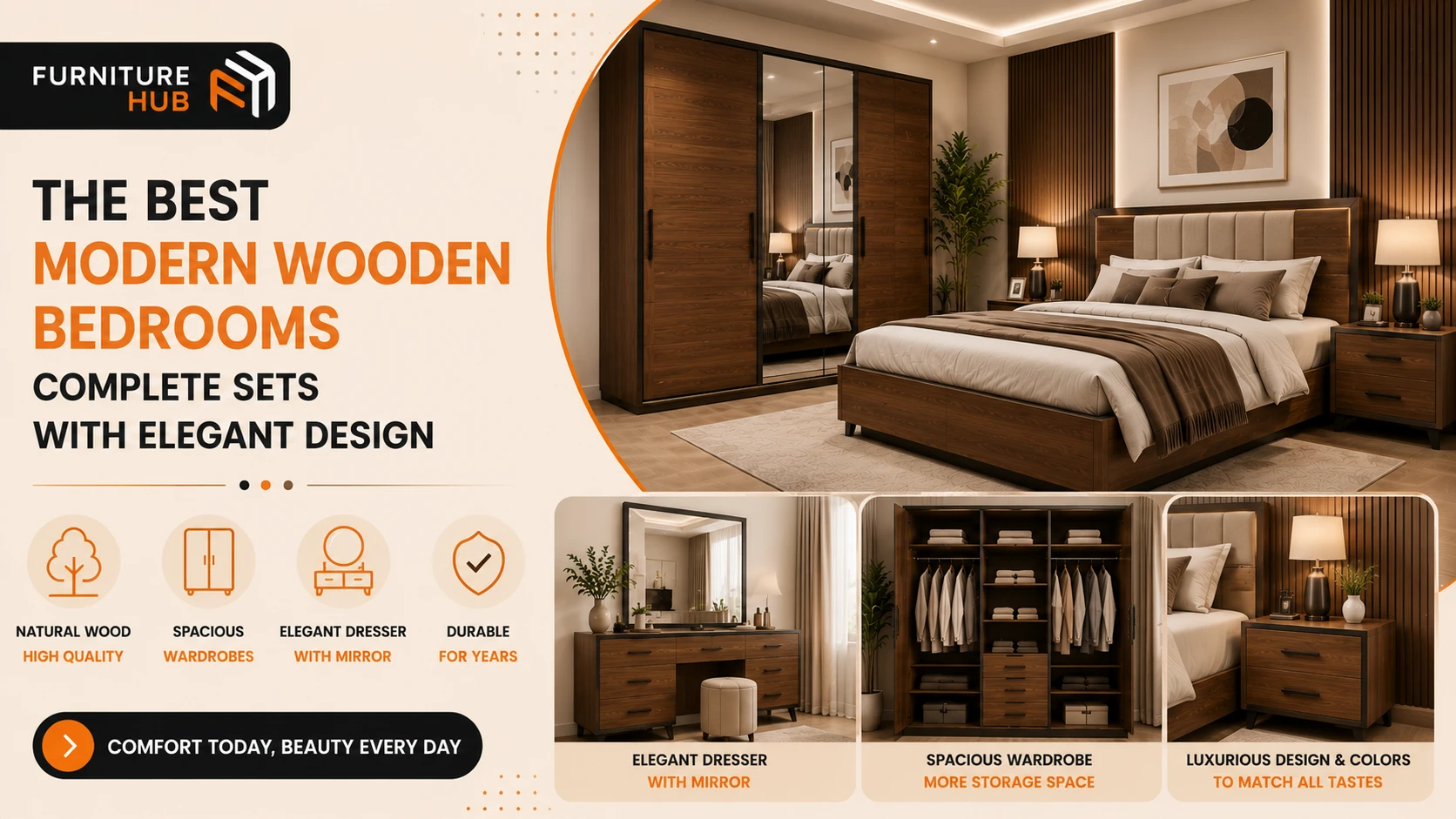 Modern Wooden Bedroom Sets with Elegant Designs