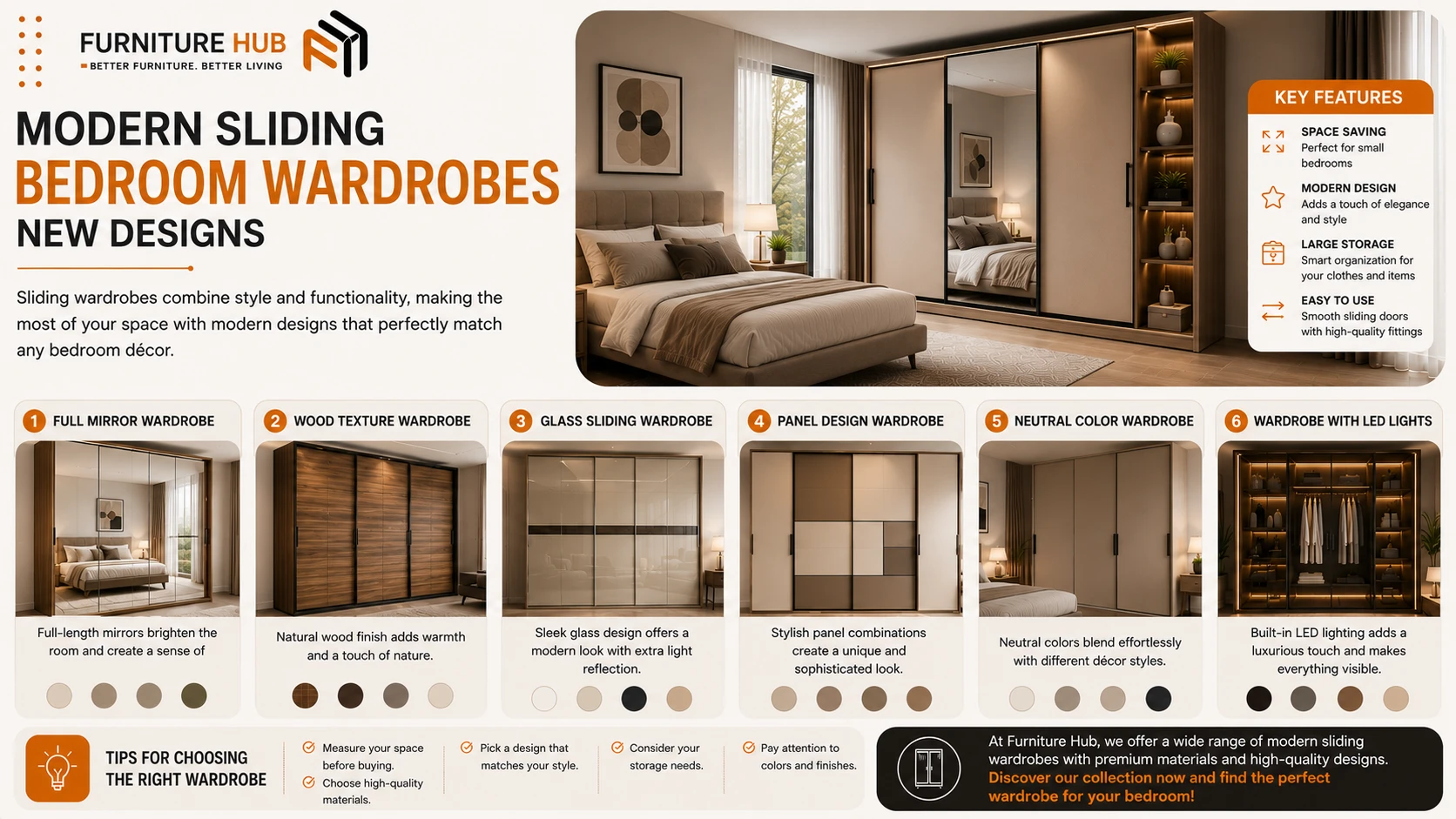 Modern bedroom wardrobe designs 2026