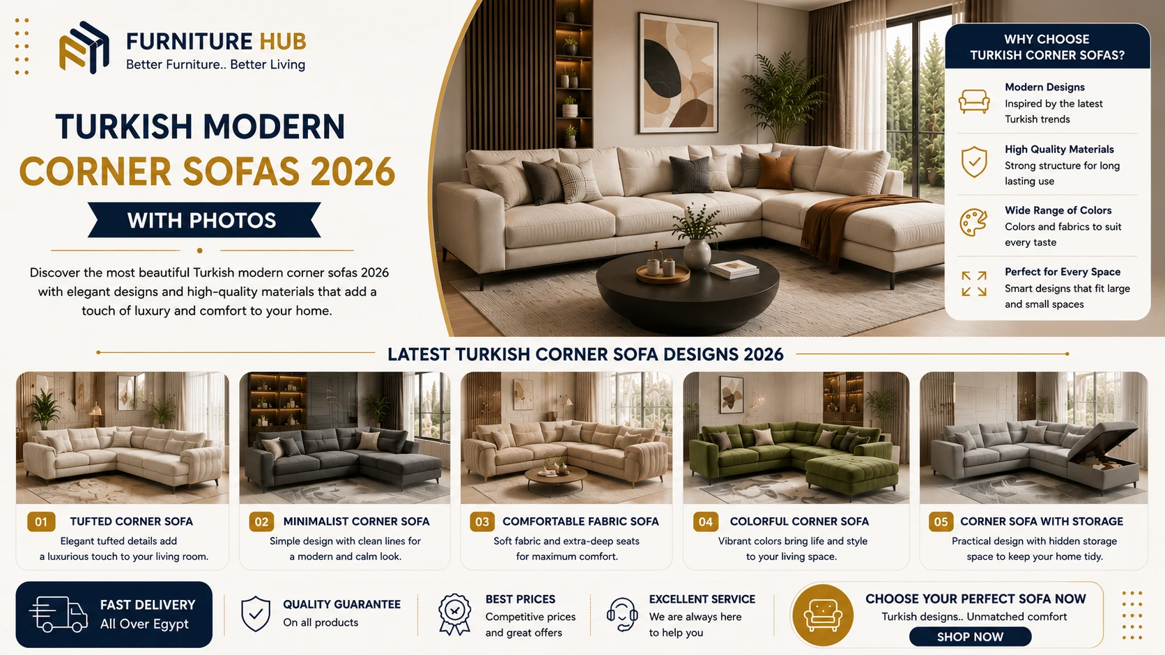 Modern Turkish Corner Sofa Designs 2026 With Pictures