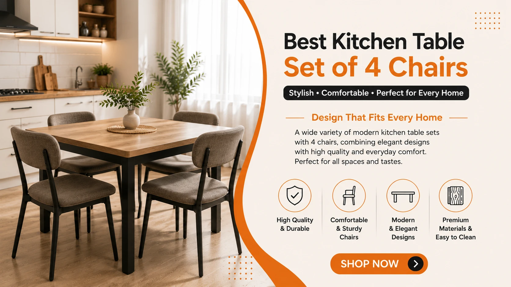 Best Designs of a Kitchen Table with Four Chairs