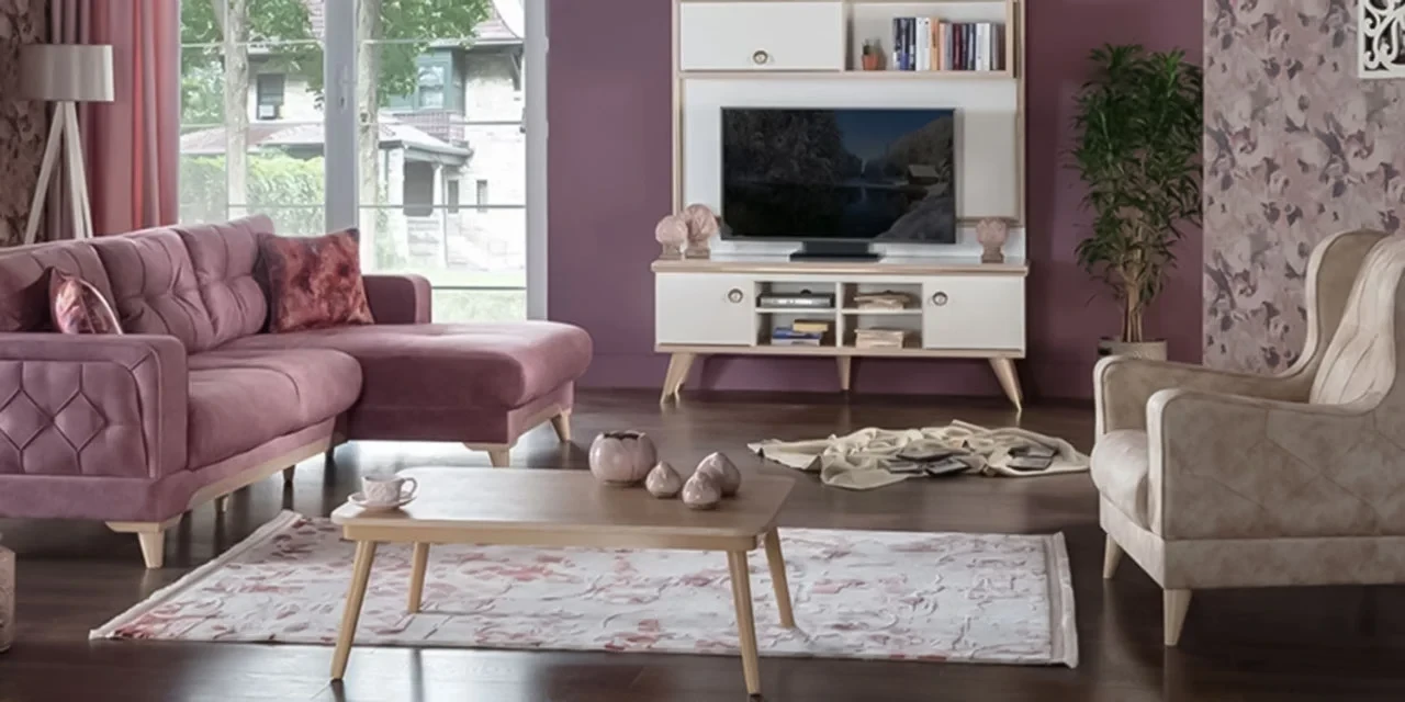 Shop the Most Beautiful Mauve Corner Sofa in Kashmir