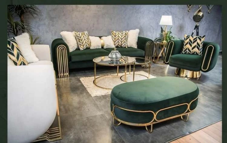 Mint green sofa in beige provided by Furniture Hub