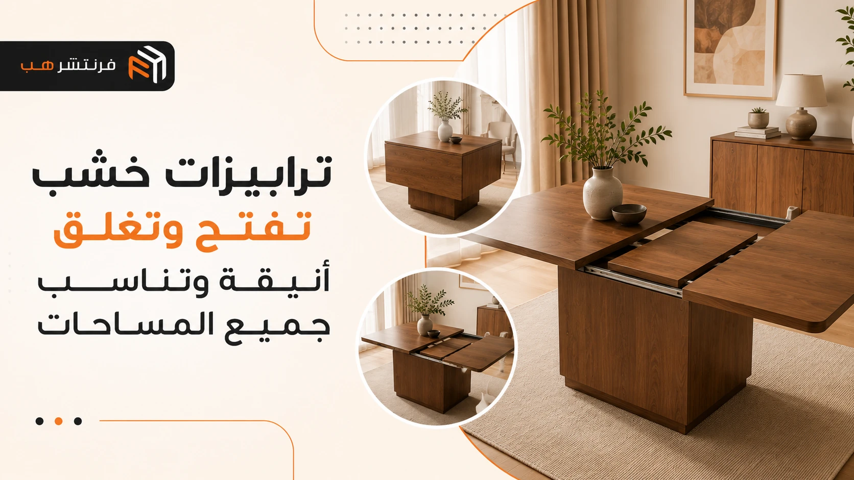 ترابيزات خشب تفتح وتغلق أنيقة وتناسب جميع المساحات