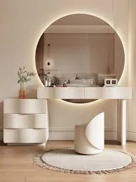 Modern bedroom vanities with contemporary LED lighting